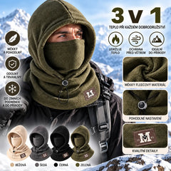 ☃️ Fleecová kukla s kapucí 3 v 1 – ideální volba pro outdoorové aktivity, cyklistiku a zimní cestování.