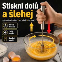 Poloautomatický šlehač z nerezové oceli